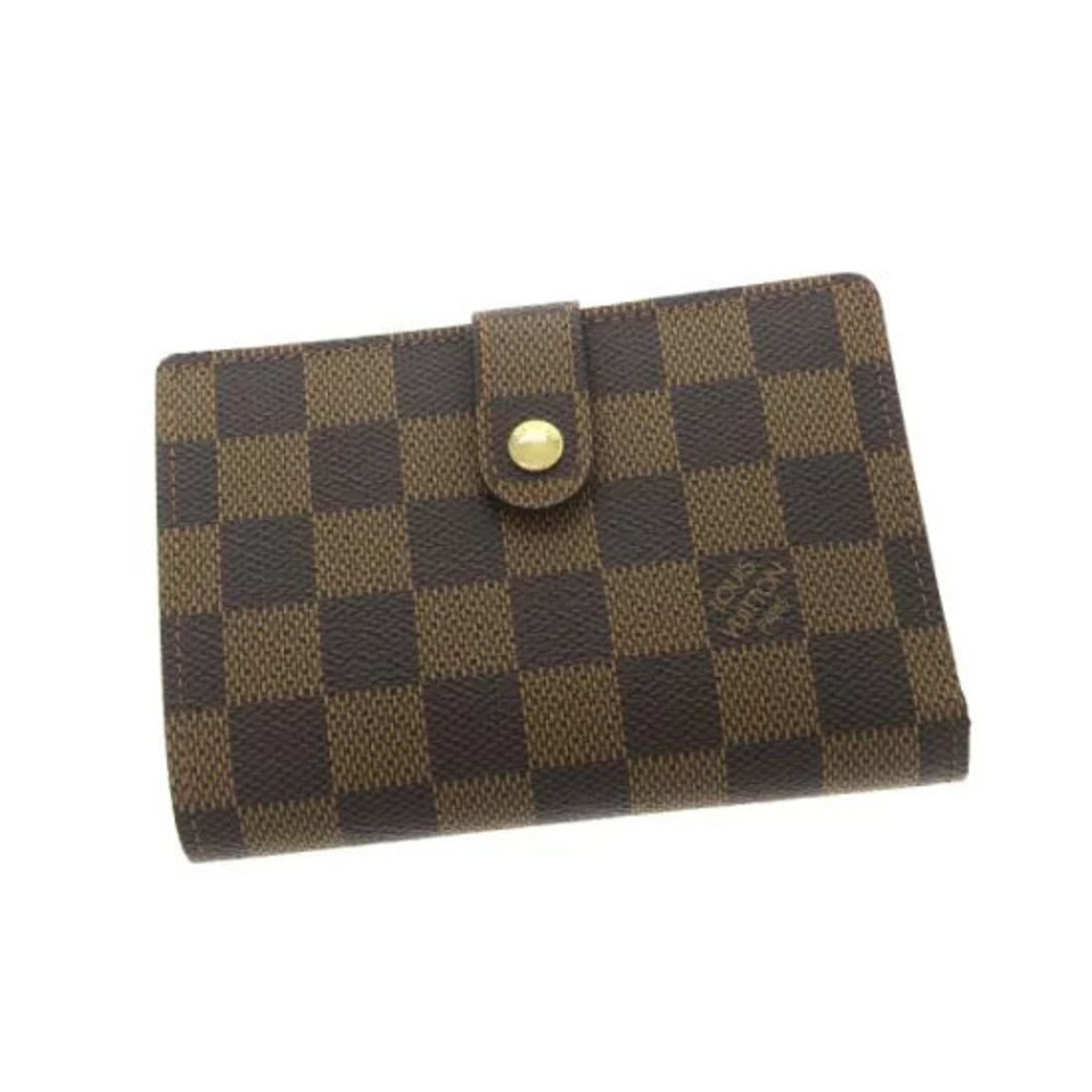 Louis Vuitton Damier Portefeuille Viennois Wallet Canvas Leather Brown